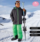 出口原单鹤牌男童男款儿童防风防水滑雪衣裤滑雪套装滑雪服滑雪裤
