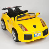欧美代购 12v 黄色兰博基尼 孩子可坐小汽车遥控 儿童电动车 黄