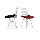 欧式现代简约伊姆斯铁丝网格椅创意设计餐椅皮垫椅会客椅电脑椅子