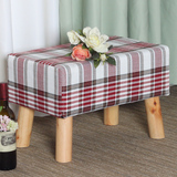 ZJ_小矮凳实木客厅坐凳小换鞋凳简约创意布艺沙发凳方形矮凳子