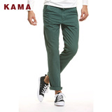 KAMA 卡玛 百搭直筒修身休闲裤纯色工装时尚长裤子男装 2314311