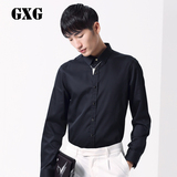 GXG[包邮]男装 男士百搭时尚斯文潮流黑色修身长袖衬衫#41103414