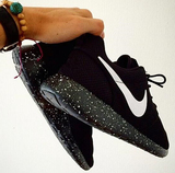 正品耐克Nike roshe run伦敦黑白星空泼墨定制男女跑步鞋美国代购