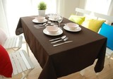 包邮咖啡色欧式纯色桌布布艺茶几布 纯棉长方形餐布会议办公台布
