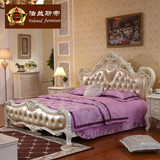 新款欧式床实木雕花双人床 描金描银1.8米公主婚床法式田园奢华