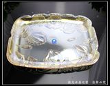 包邮透明翡翠金水晶玻璃水果盘子大号时尚创意茶具壶水杯托盘