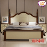 床实木公主床美式全实木气压高箱储物 白色 地中海床欧式床 1.8米