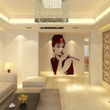 奥黛丽赫本欧式亚克力3d立体墙贴客厅沙发电视人物创意墙壁装饰贴