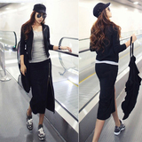2016秋装新款韩版全棉女运动长裙套装休闲卫衣大码运动套两件套潮