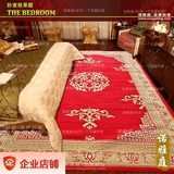 中式纯羊毛地毯新婚喜庆卧室客厅茶几家用环保编织地毯200*300CM