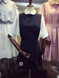 TOP NX PU 韩国东大门春季新款女装气质显瘦假两件连衣裙A112