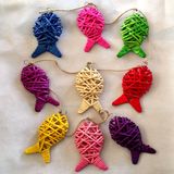 编织小鱼挂件藤球装饰品幼儿园走廊教室创意布置吊饰挂饰儿童启蒙