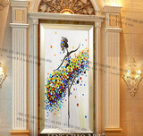 芭蕾舞现代简约欧美式玄关走廊过道装饰画竖版纯手绘抽象人物油画