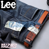 Lee PU'S男士牛仔裤冬季保暖新款宽松直筒水洗牛仔长裤