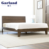 加兰纯实木床日式橡木黑胡桃木色双人床现代简约深色床1.5/1.8米