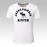 16春夏款 正品 AF/Abercrombie Fitch 字母贴布纯棉男休闲短袖T恤