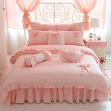 韩版纯棉四件套公主女孩床上用品四件套可爱水果樱桃床裙式