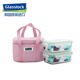 韩国Glasslock钢化玻璃饭盒保温两件套装微波炉保鲜盒保鲜碗GL18A