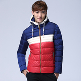 2015新款韩版男冬装修身连帽青少年时尚加厚保暖棉衣棉服外套