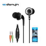danyin/电音 DX-129 入耳式耳机带麦克线控 耳塞式电脑笔记本耳麦