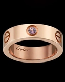 美国代购正品 Cartier/卡地亚 LOVE系列粉红蓝宝奢华玫瑰金石戒指