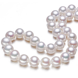 珍珠鸟珠宝 9-10-11-12mm超大淡水珍珠项链天然正圆强光 送妈妈