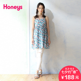 Honeys商场同款2016夏季新款吊带碎花高腰连衣裙632-52-7854