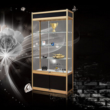 新百惠展示柜立式精品玻璃展柜钛铝合金展示架货架柜子展会高柜