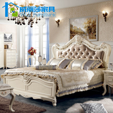 法式床双人床奢华 欧式实木床公主床 1.8米靠背床 高箱储物床包邮