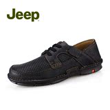Jeep吉普男鞋春夏季牛皮舒适镂空透气头层皮鞋低帮皮鞋JH282