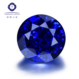 天然斯里兰卡蓝宝石裸石戒面皇家蓝彩色宝石原石正圆形收藏送礼