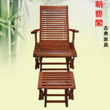 红木家具 红酸枝老式摇椅 交趾黄檀休闲躺椅 分体式 中式实木
