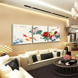 中式客厅装饰画沙发背景画书房挂画玄关走廊壁画富贵有余电箱装饰