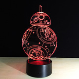 2016新款BB-8机器人台灯创意礼品灯具3D立体七彩小夜灯家具装饰灯