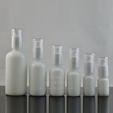 白玉玻璃精油瓶配白色塑料乳喷 乳液瓶精华液瓶分装瓶