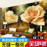 3D欧式复古手绘花卉艺术墙纸壁画 客厅卧室油画电视背景墙壁纸布