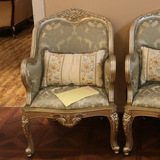 欧式布艺沙发 休闲美式实木古典客厅简约单椅 高档电话椅单人椅