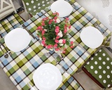 特价纯棉桌布布艺欧式绿色田园风格子台布餐桌布茶几布可定做制