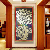 东南亚单幅竖版抽象发财树客厅玄关楼道装饰画壁画挂画菩提树油画