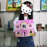 大型成人儿童3D立体拼图小屋房子玩具 女孩公主城堡纸质模型4-6岁