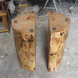 大板支架实木木墩原木根雕底座茶桌腿半圆木墩底座圆木木墩树桩