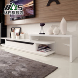 林氏家具北欧现代简约烤漆客厅电视柜白色可伸缩储物地柜LS019DG1