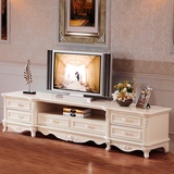 欧式电视柜法式电视柜实木雕花 大理石面电视柜