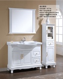 欧式落地浴室柜组合橡木 陶瓷洗手盆面池脸台 大尺寸100-120cm