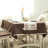 原创！桌布台布餐桌布盖布茶几布桌垫布艺色织北欧纯色#26咖啡色