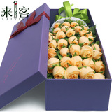 香槟玫瑰礼盒长沙鲜花速递苏州上海同城送花武汉合肥深圳生日花束