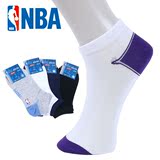 包邮正品NBA男士袜子纯棉短袜春夏薄款运动船袜短筒低帮常规纯色