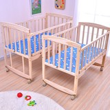 日本购 促婴儿床环保实木无漆多功能宝宝床BB儿童床可变书桌婴儿