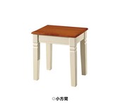 地中海餐桌椅实木小方凳橡木凳子白色田园餐椅