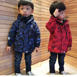 香港正品代购BAPE 新年冬季新款男女儿童加厚迷彩鲨鱼冲锋衣外套